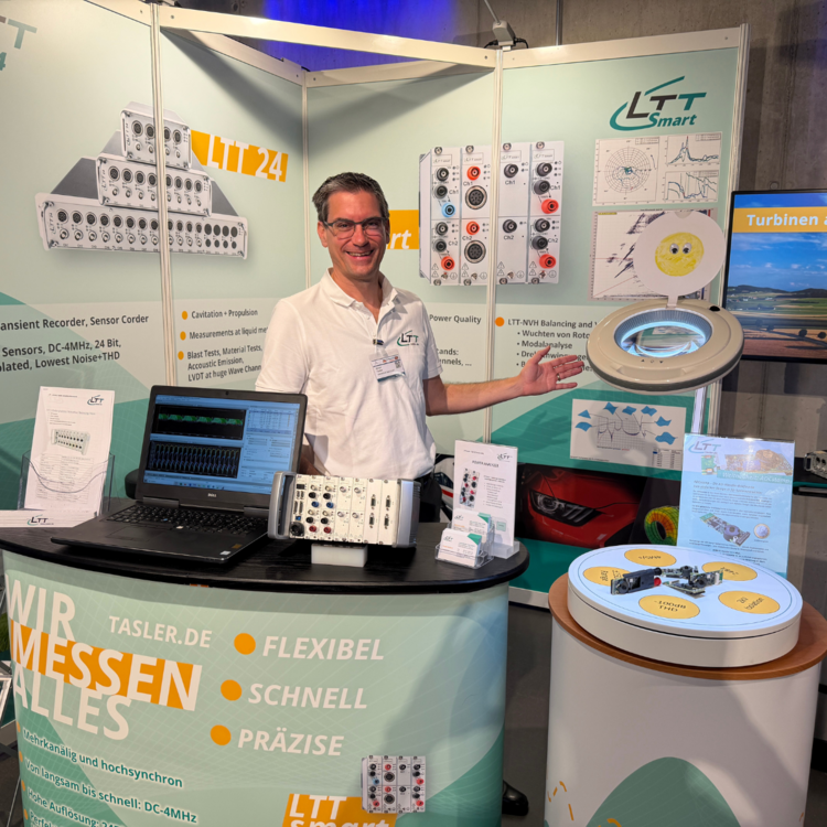 Michael Tasler at the LTT stand at messweb masters 2025 Michael Tasler at the LTT stand at messweb masters 2025